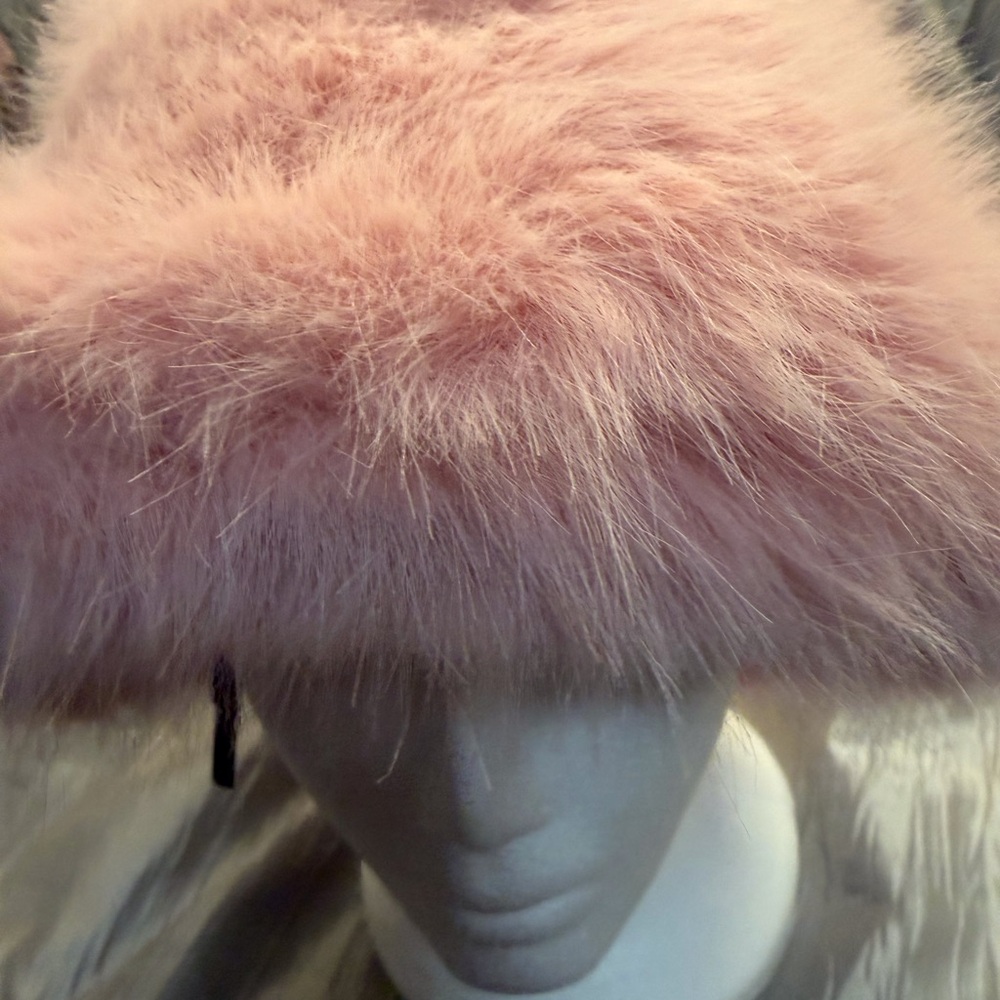 Elegant Pink Faux Fur Hat - Picture 6 of 10